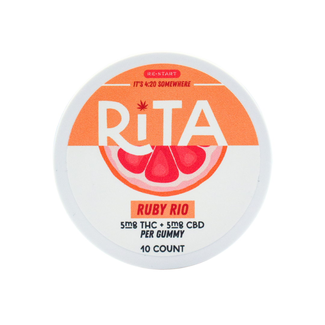 RESTART Rita Delta 9 THC CBD 10mg Gummies Ruby Rio Grapefruit Lime / 10-ct